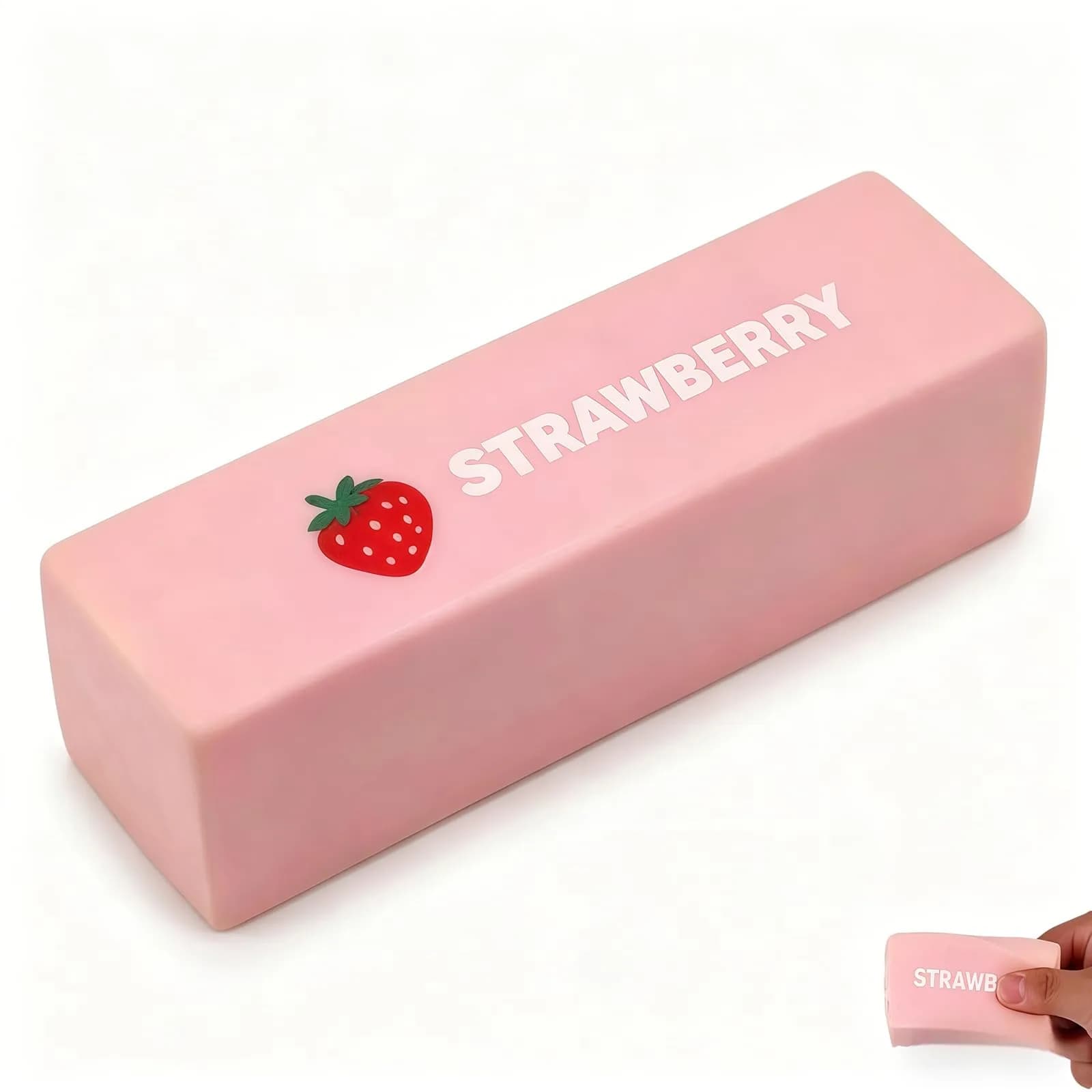 Generic Realistic Butter Stick Squeeze Stress Ball Extra Large | Slow Rebound Foam Toy for Kids — Pink