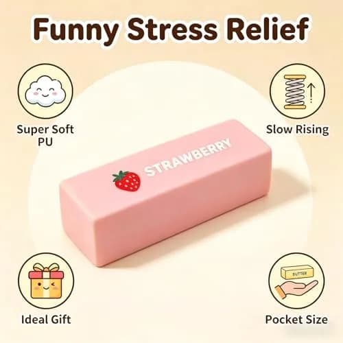 Generic Pink Butter Squeeze Stress Toy 14.5cm (5.71in) | Slow Rebound PU Toy for Kids thumbnail 4