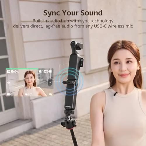 SmallRig Osmo Pocket 3/4/4 Pro Battery Handle 5000mAh with Wireless Mic Support & 1/4" Mount | 2.18x Extended Runtime thumbnail 5