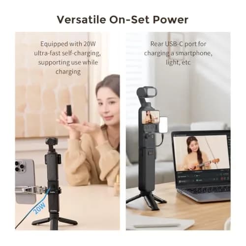 SmallRig Osmo Pocket 3/4/4 Pro Battery Handle 5000mAh with Wireless Mic Support & 1/4" Mount | 2.18x Extended Runtime thumbnail 6