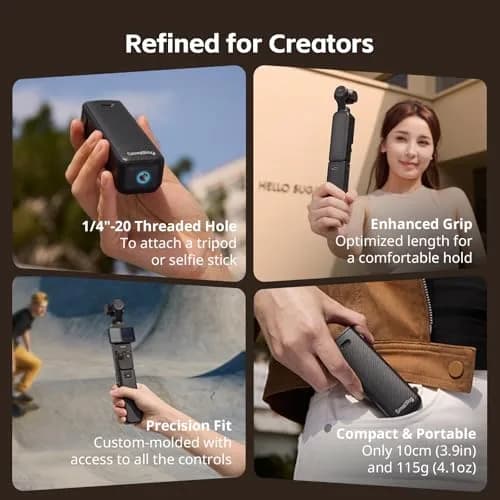 SmallRig Osmo Pocket 3/4/4 Pro Battery Handle 5000mAh with Wireless Mic Support & 1/4" Mount | 2.18x Extended Runtime thumbnail 8