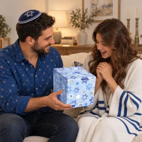 WERNNSAI Hanukkah Wrapping Paper Blue Star of David Snowflake Design 33 Ft | Festive Metallic Foil Gift Wrap for Hanukkah & Winter Celebrations thumbnail 7