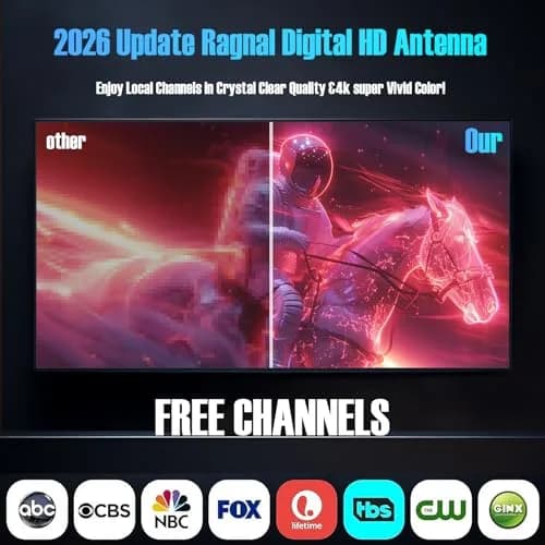 FGOTV TV Antenna for Smart TV Indoor | Supports 4K HD Local Channels with Signal Booster thumbnail 3