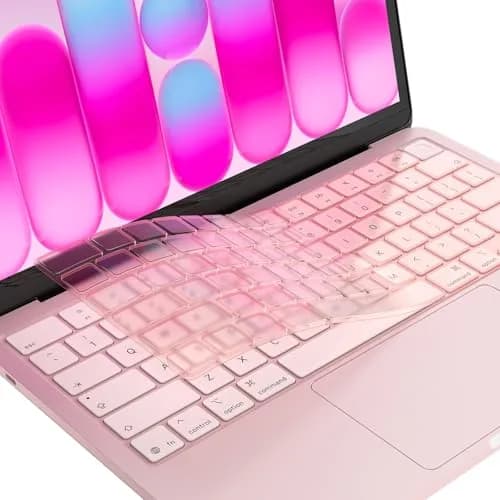 EooCoo Blush Clear TPU Keyboard Skin for MacBook Neo/Pro 13/14/15/16, Air 13/15, US Layout | Ultra-Thin & Washable thumbnail 1
