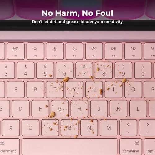 EooCoo Blush Clear TPU Keyboard Skin for MacBook Neo/Pro 13/14/15/16, Air 13/15, US Layout | Ultra-Thin & Washable thumbnail 3