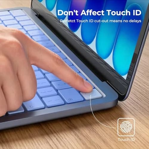 EooCoo Keyboard Skin for MacBook Neo 13" (A3404), Pro 14"/16" (A2442-A3429), Air 13"/15" (A2681-A3448) | US Layout, Indigo Clear thumbnail 4