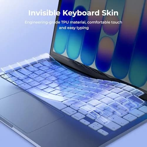 EooCoo Keyboard Skin for MacBook Neo 13" (A3404), Pro 14"/16" (A2442-A3429), Air 13"/15" (A2681-A3448) | US Layout, Indigo Clear thumbnail 7
