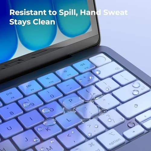EooCoo Keyboard Skin for MacBook Neo 13" (A3404), Pro 14"/16" (A2442-A3429), Air 13"/15" (A2681-A3448) | US Layout, Indigo Clear thumbnail 2