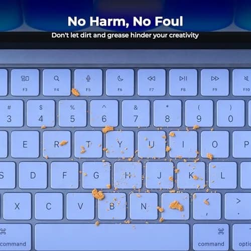 EooCoo Keyboard Skin for MacBook Neo 13" (A3404), Pro 14"/16" (A2442-A3429), Air 13"/15" (A2681-A3448) | US Layout, Indigo Clear thumbnail 3