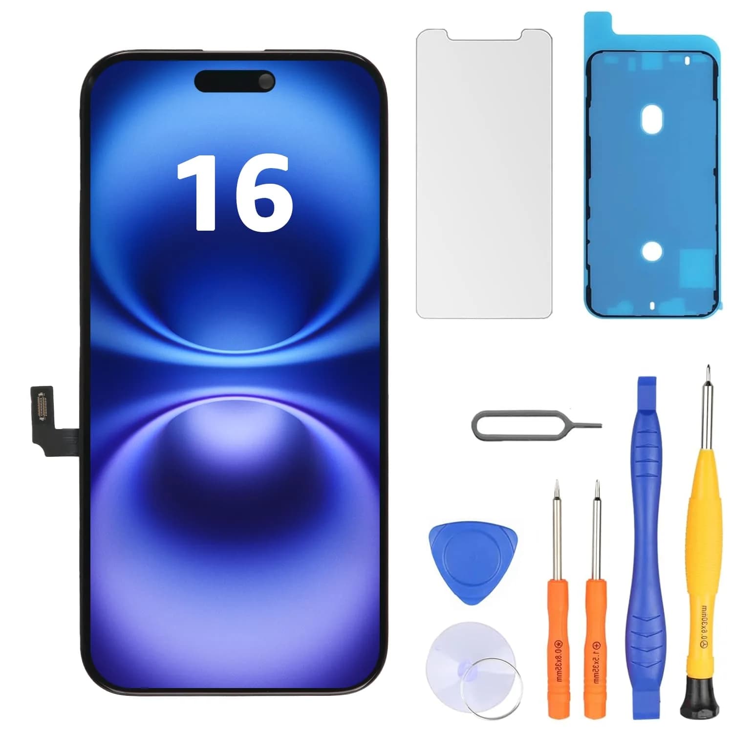 LL TRADER iPhone 16 6.1" FHD LCD Display Screen Replacement with Repair Kit - main product image