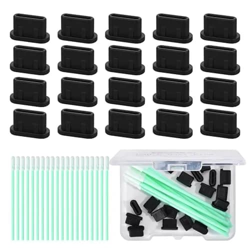 CaseBuy USB C Dust Plugs & Port Cleaners (20 Pairs) | Protects All Type-C Devices thumbnail 1