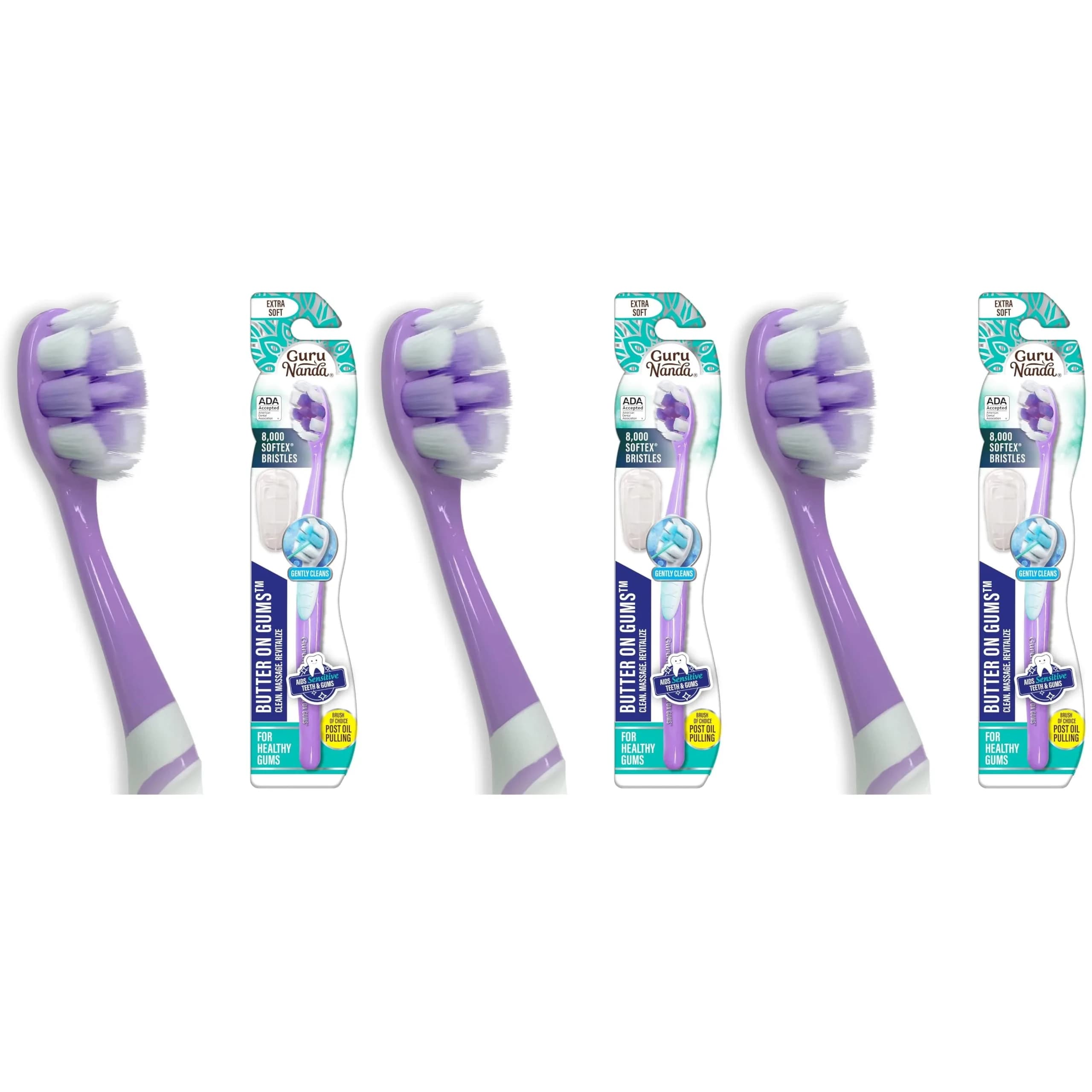 GuruNanda Butter on Gums Toothbrush 3-Pack | ADA Accepted for Sensitive Gums with 8000+ Ultra Soft Bristles - main product image