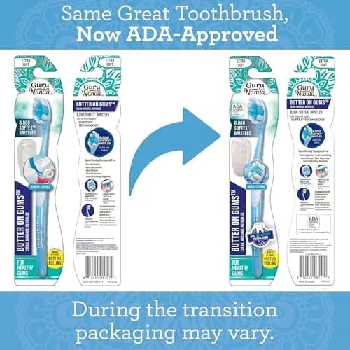 GuruNanda Butter on Gums Toothbrush 3-Pack | ADA Accepted for Sensitive Gums with 8000+ Ultra Soft Bristles thumbnail 2