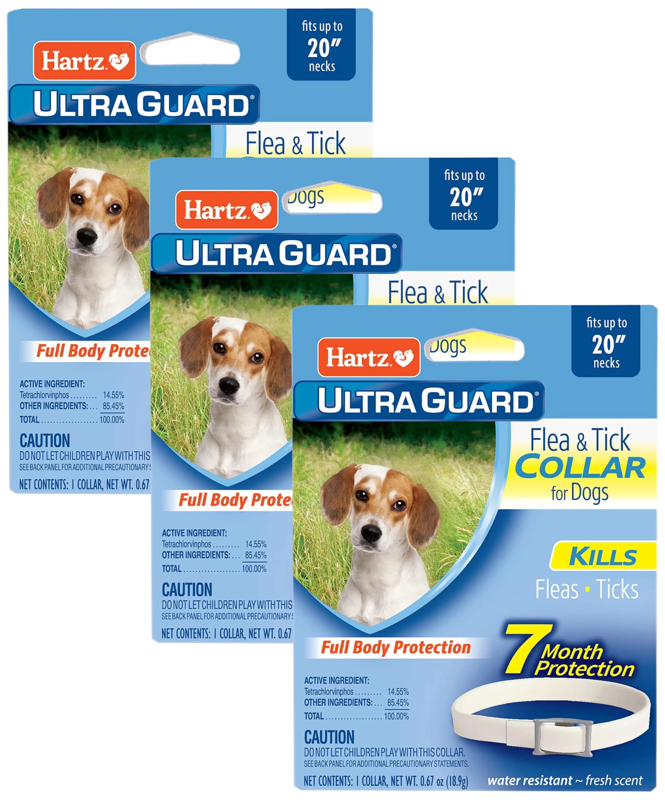 Hartz UltraGuard Flea & Tick Collar for Dogs & Puppies, White, 7-Month Protection | 20 Inch Neck — White / Up to 20 Inch Neck / UltraGuard