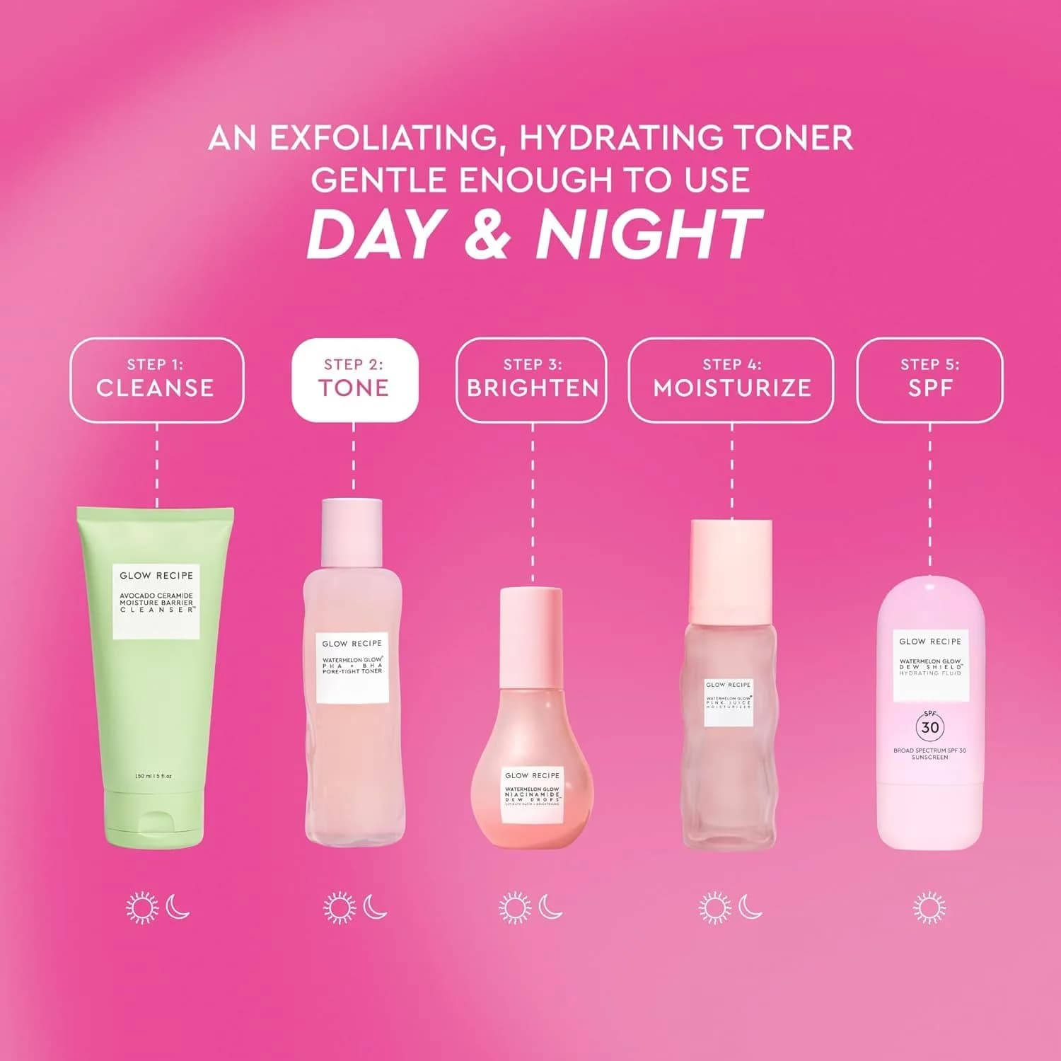 Glow Recipe Watermelon Glow PHA + BHA Pore-Tight Toner 150ml (5 Fl Oz) | Exfoliates & Hydrates for Poreless Skin - view 6