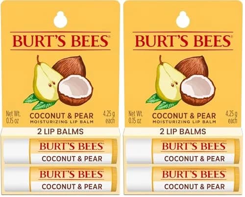 Burt's Bees Coconut & Pear Tint-Free Lip Balm 2 Count | Natural Conditioning Lip Treatment thumbnail 1