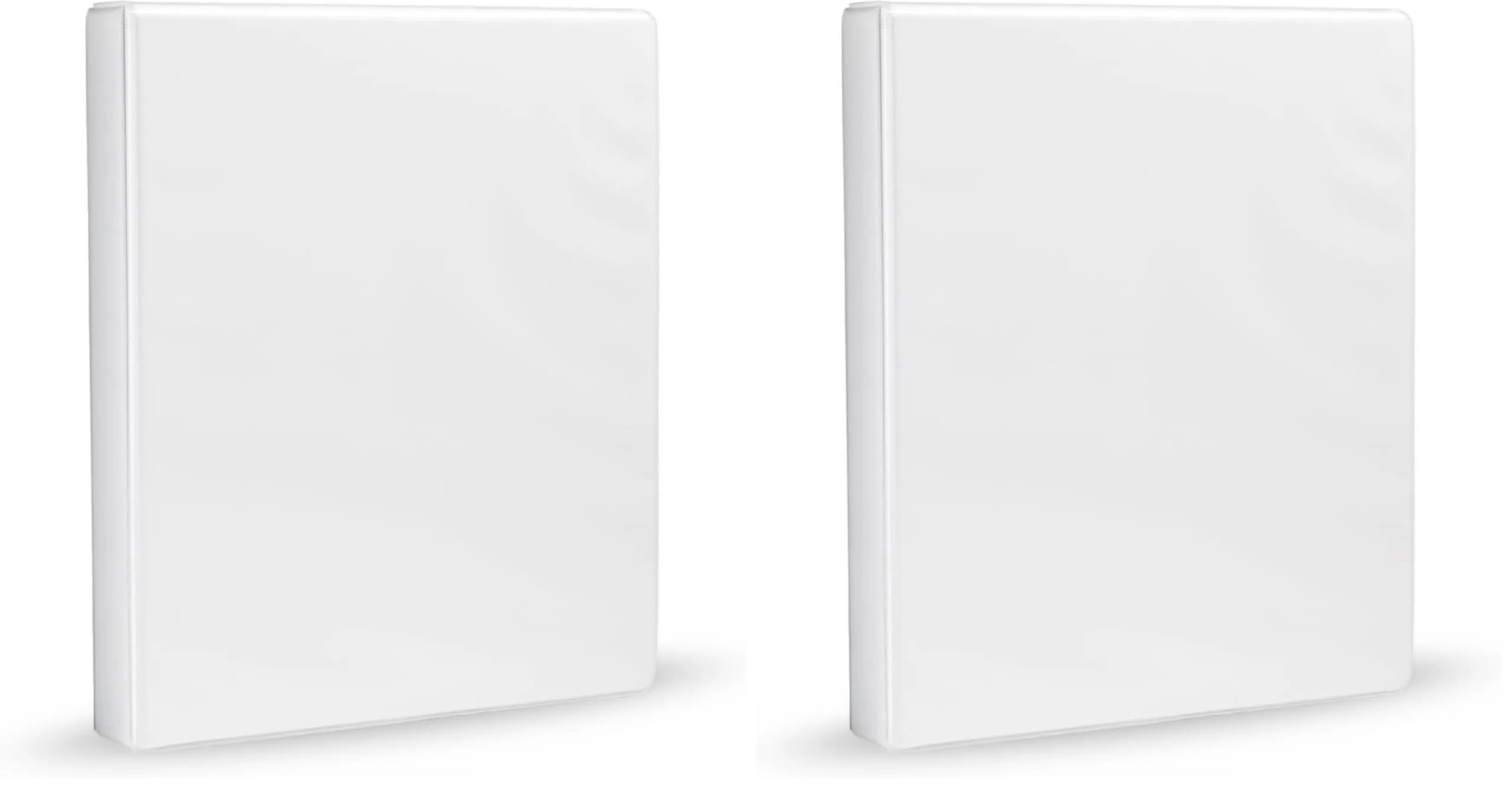 Amazon Basics 3-Ring Binder, 1-Inch, Customizable, White, 2-Pack | Holds 175 Sheets - main product image