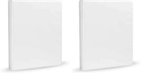 Amazon Basics 3-Ring Binder, 1-Inch, Customizable, White, 2-Pack | Holds 175 Sheets thumbnail 1
