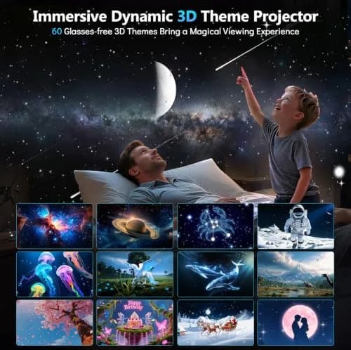Rossetta 3D Projector with 60 Scenes | Galaxy Star Projector for Room Decor thumbnail 2
