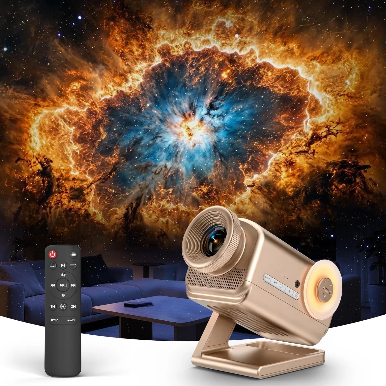 Rossetta 3D Projector with 60 Scenes | Galaxy Star Projector for Room Decor