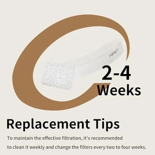 NPET Replacement Filters for WF210plus Stainless Steel Pet Water Fountain (8 Packs of Filters + 8 Sponges) | 5-Stage Filtration for Cleaner Water thumbnail 4