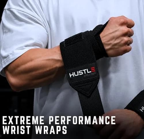 Hustle Athletics Wrist Wraps for Weightlifting 18" | USPA-Approved Heavy-Duty Gym Wraps for Men & Women thumbnail 6
