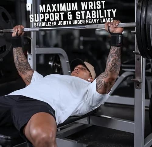 Hustle Athletics Wrist Wraps for Weightlifting 18" | USPA-Approved Heavy-Duty Gym Wraps for Men & Women thumbnail 3