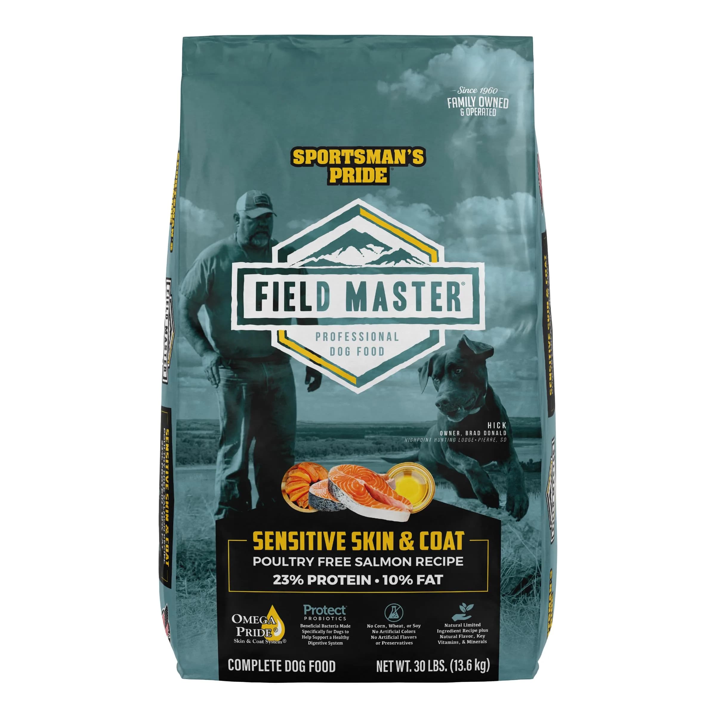 Sportsman's Pride Salmon Sensitive Skin & Coat Dog Food 30 lb | Poultry-Free Formula for Skin & Coat Sensitivities