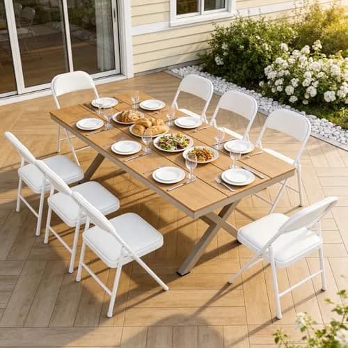 FurniEdge Padded Folding Chairs 2 Pack | Heavy Duty PU Leather Indoor & Outdoor Support thumbnail 5