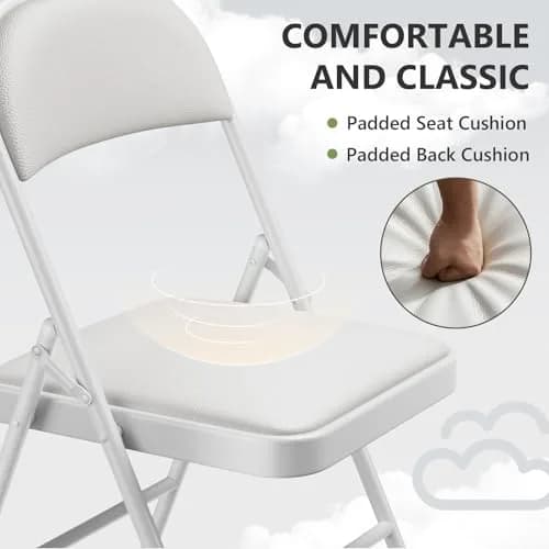 FurniEdge Padded Folding Chairs 2 Pack | Heavy Duty PU Leather Indoor & Outdoor Support thumbnail 2