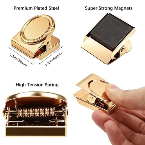 Thimmamma Magnetic Clips 1.5 inch | Heavy Duty Metal Magnet Clips for Whiteboard & Fridge thumbnail 2