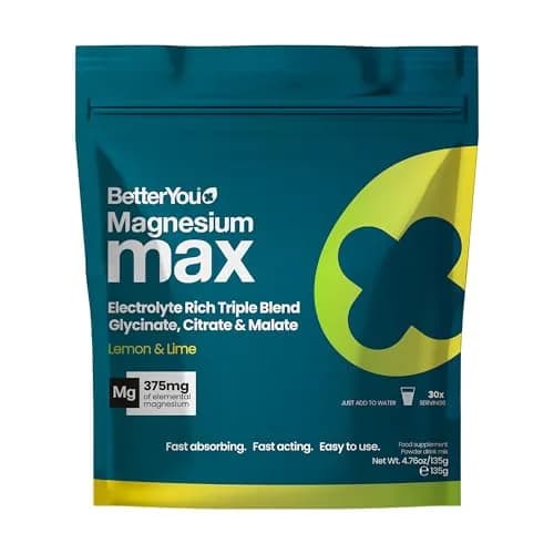 BetterYou Magnesium Max 3 in 1 Drink Powder 4.76 oz | Vegan Lemon Lime Magnesium Blend for Daily Wellness thumbnail 1
