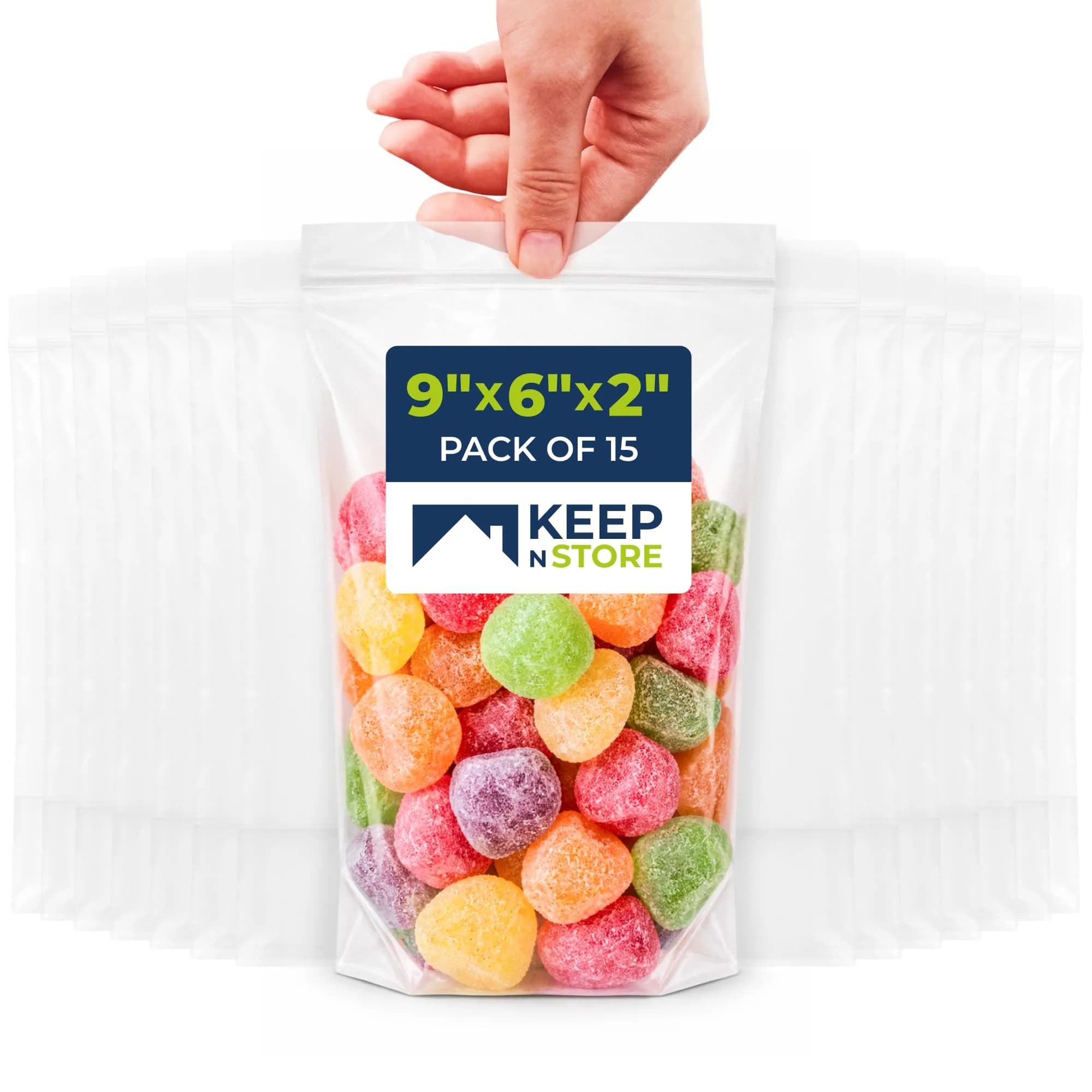 Keep N Store Food Storage Bags 6" x 9" | Reusable, Freezer Safe, 8 oz Capacity