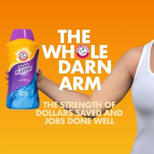 Arm & Hammer Odor Blasters In-Wash Laundry Scent Booster, Fresh Burst, 2.72 kg (96 oz) | Eliminates Tough Odors thumbnail 6