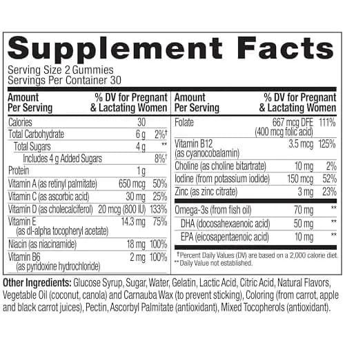OLLY Prenatal Multivitamin Gummy Daily Blend for Mommy & Baby 720 Count (Pack of 12) | Supports Cellular Energy & Baby's Development thumbnail 8