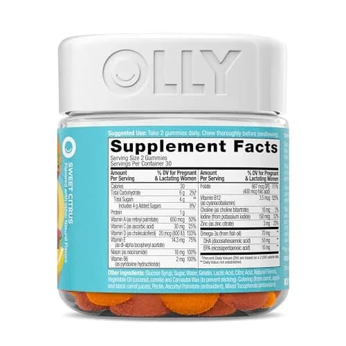 OLLY Prenatal Multivitamin Gummy Daily Blend for Mommy & Baby 720 Count (Pack of 12) | Supports Cellular Energy & Baby's Development thumbnail 9