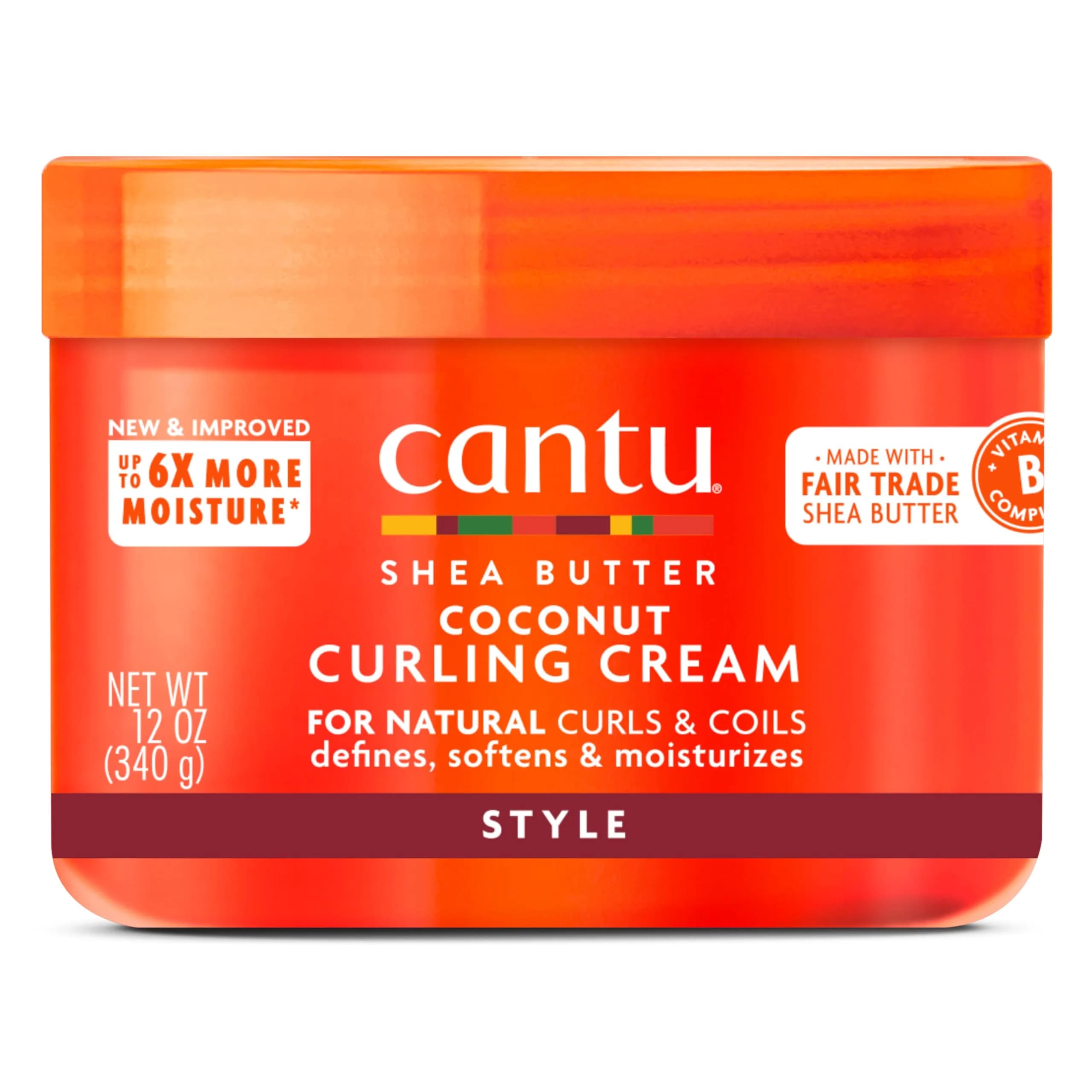 Cantu Coconut Curling Cream with Shea Butter for Natural Hair, 12 oz (144 fl oz) | Defines Curls for Type 3 & 4 Hair