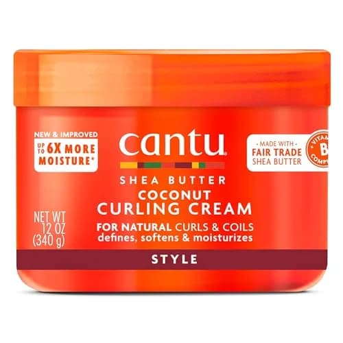 Cantu Coconut Curling Cream with Shea Butter for Natural Hair, 12 oz (144 fl oz) | Defines Curls for Type 3 & 4 Hair thumbnail 1