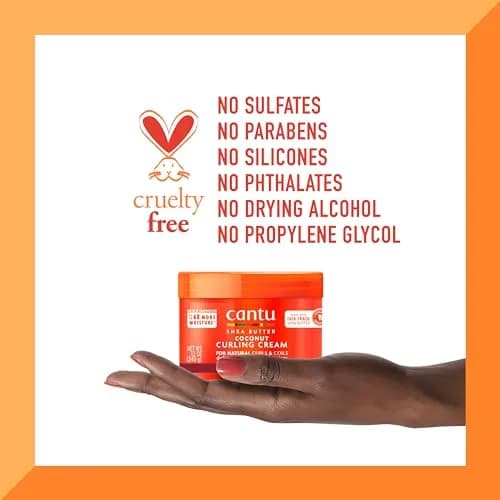 Cantu Coconut Curling Cream with Shea Butter for Natural Hair, 12 oz (144 fl oz) | Defines Curls for Type 3 & 4 Hair thumbnail 7