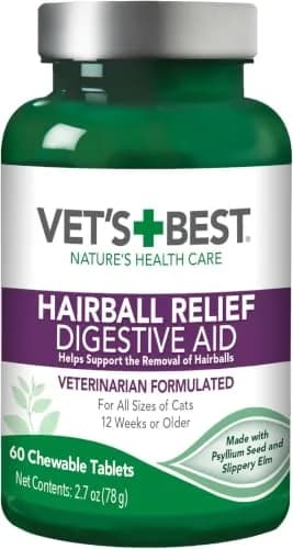 Vet's Best Cat Hairball Relief Digestive Aid Chewable Tablets 720 Count | Vet Formulated Hairball Support Remedy for Cats thumbnail 1