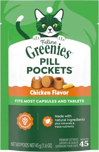 Greenies Feline Chicken Flavor Pill Pockets Cat Treats - 45 Count (Pack of 6) - main product image