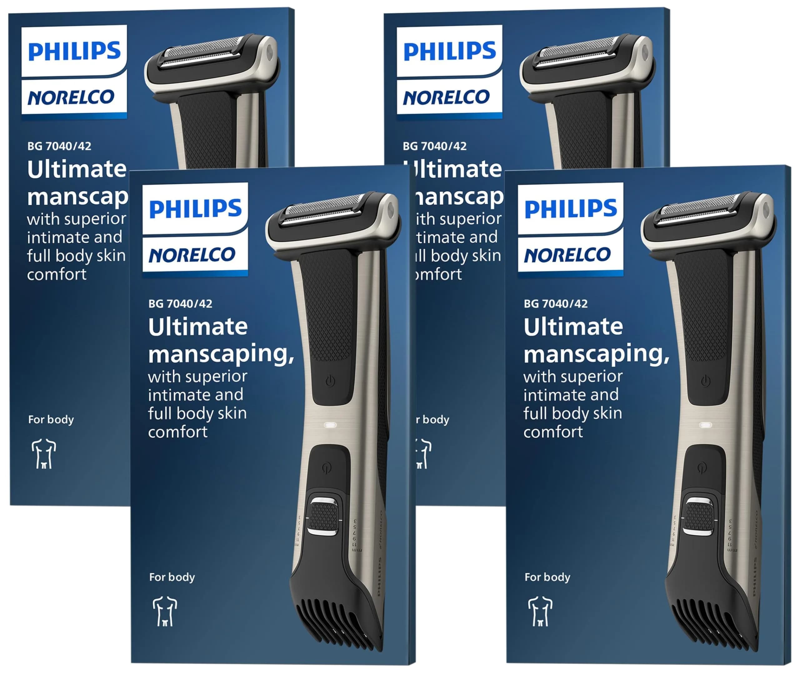 Philips Bodygroom 7000 Series BG7040/42 Groomer - Pack of 4 | Showerproof Men's Body Trimmer - main product image