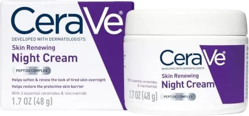 CeraVe Skin Renewing Night Cream 50ml (1.7 Fl Oz) | Peptide Complex, Hyaluronic Acid, Ceramides thumbnail 1