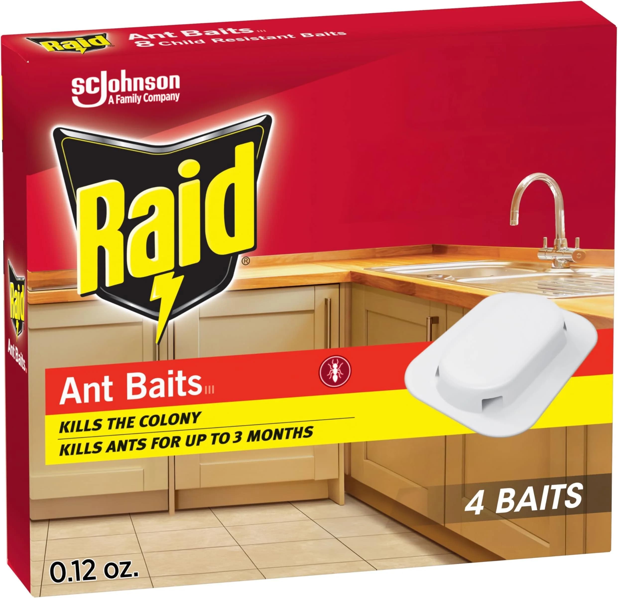 Raid Ant Killer Baits 48 Count (12 Packs of 4) | Kills Colony for 3 Months