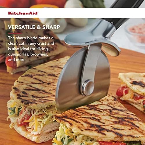 KitchenAid Classic Pizza Wheel with Sharp Blade & Finger Guard, 23cm (9-Inch) Pack of 12 | Slices Through Crusts, Pies & Dough thumbnail 4
