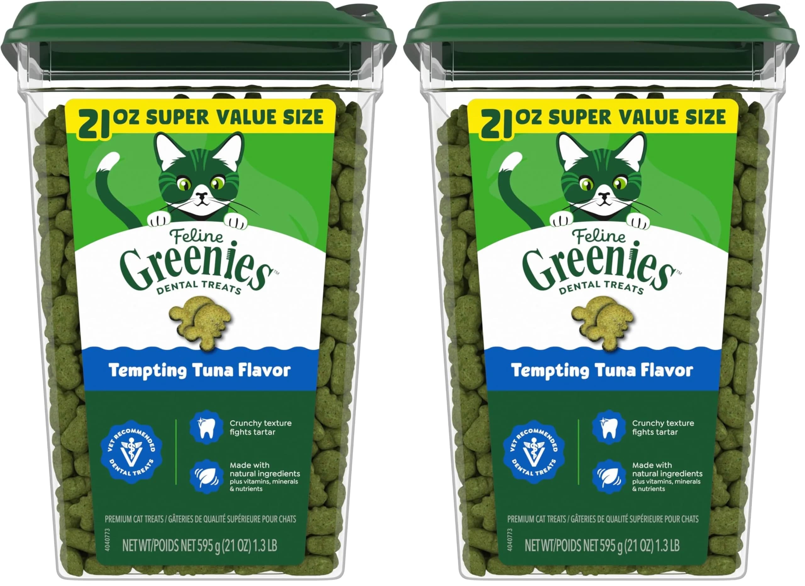 Greenies Feline Dental Cat Treats Tempting Tuna Flavor 1.31 Pound (Pack of 2) - main product image