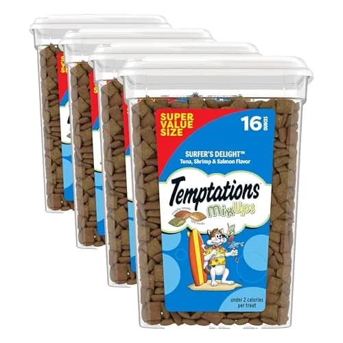 Temptations MixUps Surfer's Delight Cat Treats: Tuna, Shrimp & Salmon Flavor, 16 oz Tub - main product image