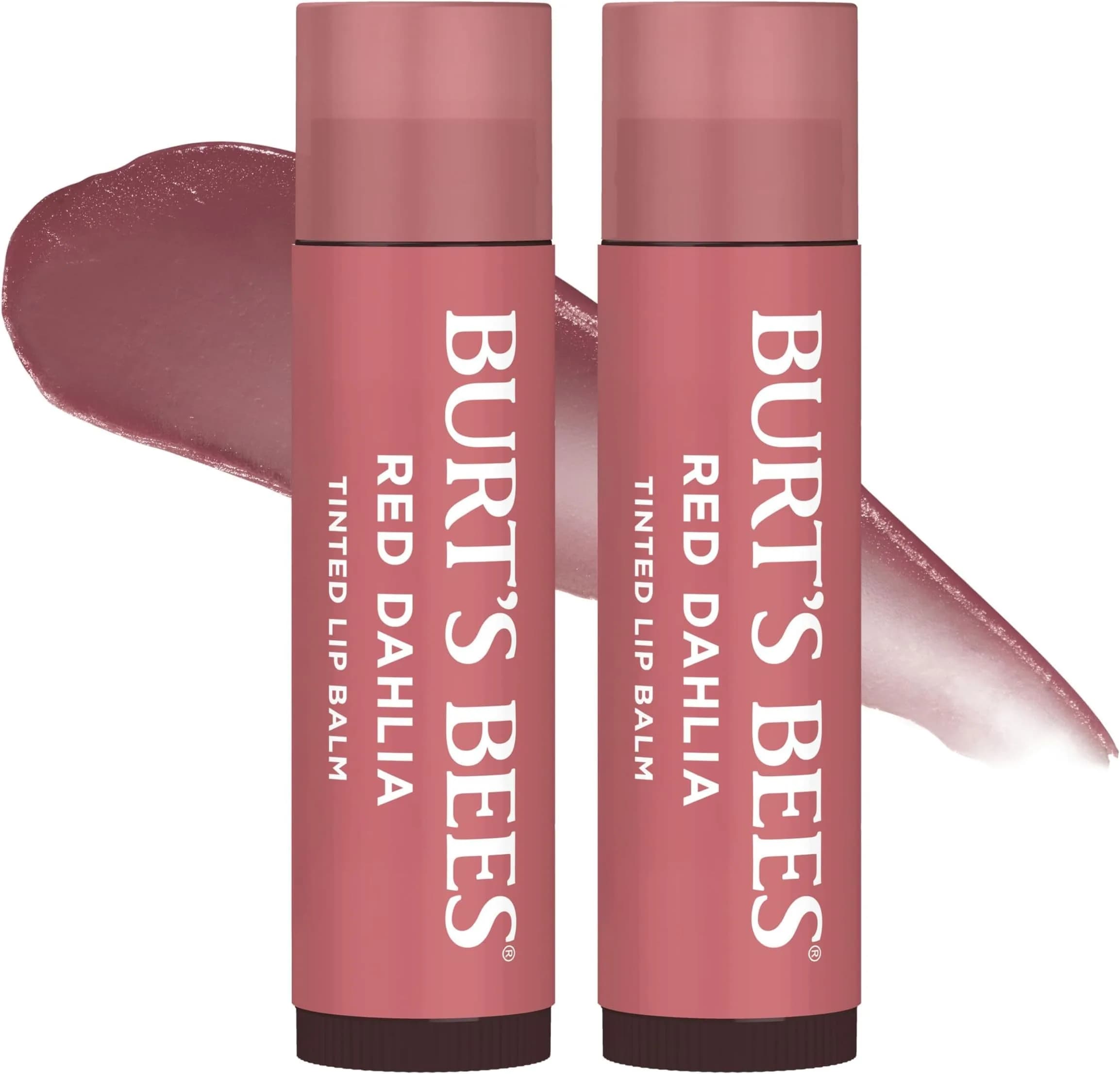 Burt's Bees Tinted Lip Balm, Red Dahlia - 2 Count Pack of 8, 8-Hour Moisture - main product image