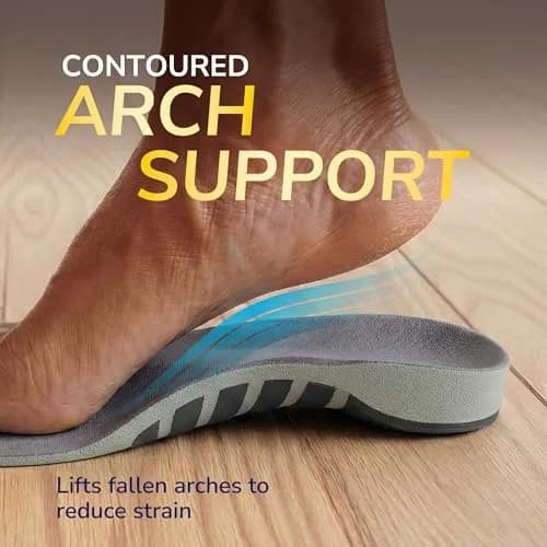 Dr. Scholl's Flat Feet Support Insoles for Men, Size 8-14 (12-Pack) | FDA Approved Arch Support for Overpronation thumbnail 4