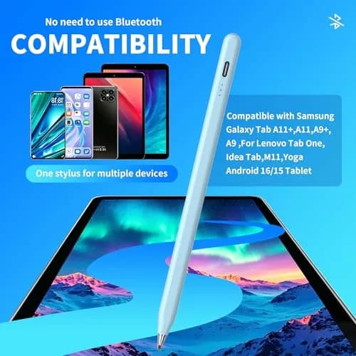 YJSK Rechargeable Stylus Pen for Samsung Galaxy Tablets | Precise, Fast Charging, Auto Sleep (Blue) thumbnail 4